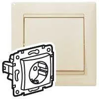 Розетка 1-м СП Valena 16А IP20 2P+E с заземл. немецк. стандарт механизм сл. кость (DIY-упак.) IEK 695612