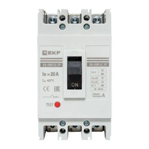 Выключатель автоматический 3п 63/20А 25кА ВА-99М PROxima EKF mccb99-63-20m фото 6
