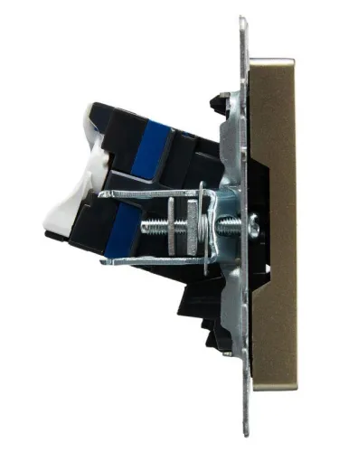 Розетка компьютерная двойн. СП RJ45 кат.6 BRITE РК11-2-БрШ механизм шампань IEK BR-K20-2-K37 фото 6