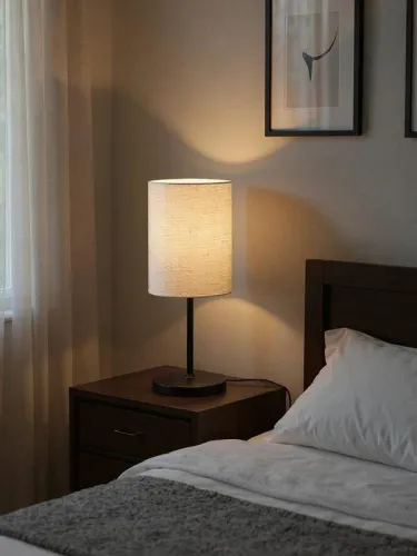 Светильник настольный JH3-01-iv E14 IP20 110х110х310мм метал.; ткань; PVC-пластик беж. JazzWay 5062351 фото 2