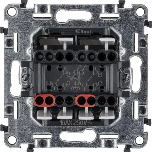 Переключатель 2-кл. СП Valena Life 10А IP20 250В с лицев. панелью безвинтов. зажимы механизм сл. кость Leg 752508 фото 3