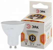 Лампа светодиодная LED MR16-12W-827-GU10 MR16 12Вт софит GU10 тепл. бел. ЭРА Б0040889