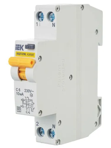 Выключатель автоматический дифференциального тока C 6А 10мА тип A АВДТ32ML KARAT IEK MVD12-1-006-C-010-A фото 10