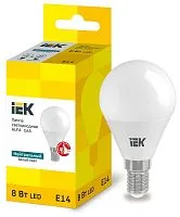 Лампа светодиодная Alfa 8Вт G45 шар 4000К E14 230В (6шт) IEK LLA-G45-8-230-40-E14-6
