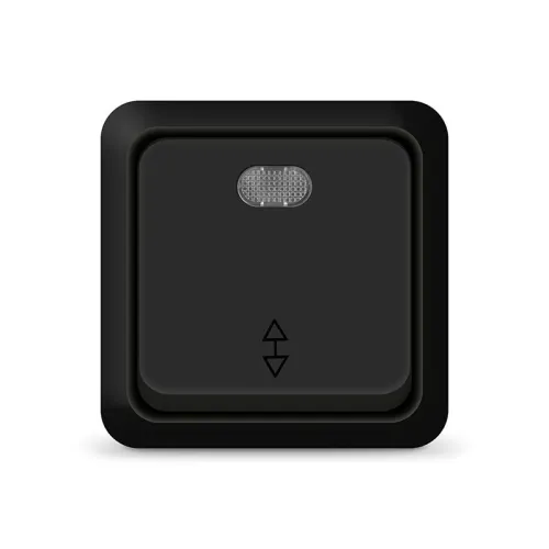 Переключатель проходной 1-кл. ОП Олимп 10А IP20 с подсветкой черн. Universal 2211