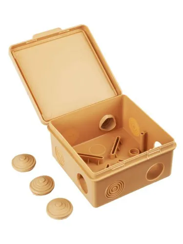 Коробка распаячная ОП КМ 100х100х50 IP54 откид. крышка 8 вводов сосна IEK UKO31-100-100-050-K34-54 фото 4