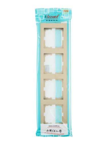 Рамка 4-м VESNA горизонт. без вставки зол. LEZARD 742-3600-149 фото 2