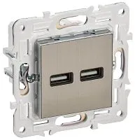 Розетка USB A+A 3.1А SKANDY SK-R15N никель IEK SK-U21-D31-K50