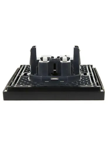 Розетка 2-м СП FORTE&PIANO FP126 10А без заземл. без защ. шторок безвинт. крепл. черн. IEK FP-R20-10-1-K02 фото 5