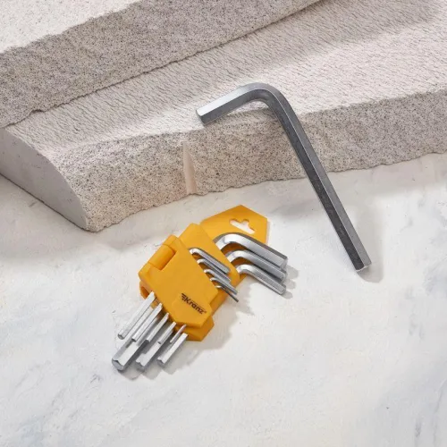 Набор ключей имбусовых HEX 1.5-10мм CrV 9шт Kranz KR-12-5215 фото 3