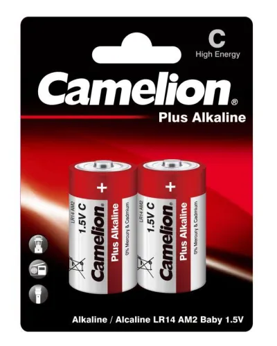 Элемент питания алкалиновый C/LR14 1.5В Plus Alkaline LR14-BP2 BL-2 (блист.2шт) Camelion 1653 фото 3