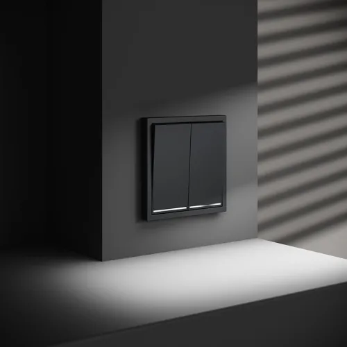 Переключатель проходной 2-кл. СП S70 10А с подсветкой механизм графит Voltum VLS020407 фото 5