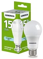 Лампа светодиодная A60 15Вт грушевидная 6500К E27 230В GENERICA LL-A60-15-230-65-E27-G