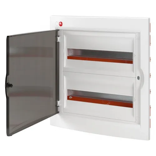 Щиток встраиваемый 36мод. IP41 с дверцей с 2-мя клеммн. блоками 87512 и замком бел. DKC 81936 фото 2