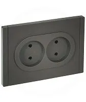 Розетка 2-м СП FORTE&PIANO FP325 10А без заземл. защ. шторки безвинт. крепл. сер. IEK FP-R23-10-1-K03