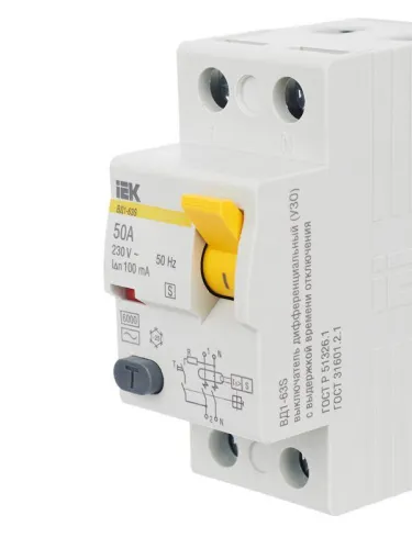 Выключатель дифференциального тока (УЗО) 2п 50А 100мА тип ACS ВД1-63S KARAT IEK MDV12-2-050-100 фото 11