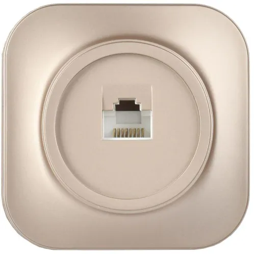 Розетка компьютерная ОП RJ45 кат.5E GLORY РК10-ХШм шампань матов. IEK EKH10-K37M фото 2