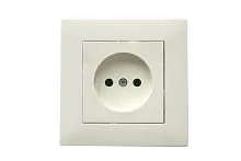 Розетка 1-м Karea RIZZ без заземл. керамика крем Makel 88010002