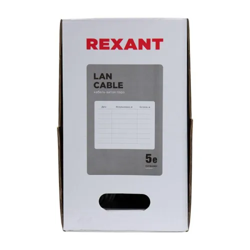 Кабель витая пара F/UTP кат.5e 4х2х24AWG solid PVC INDOOR сер. (м) Rexant 01-0143 фото 6
