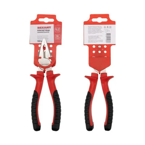 Плоскогубцы комбинированные 180мм двухкомпонентн. рукоятки никелир. Rexant 12-4612 фото 3
