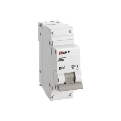 Выключатель автоматический модульный 1п D 80А 10кА ВА 47-100 PROxima EKF mcb47100-1-80D-pro фото 4