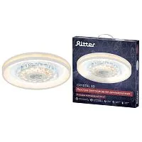 Люстра светодиодная CRYSTAL 3D 120Вт 480х480х60мм 40кв.м потолочная ДУ 3 режима диммир. бел. Ritter 52368 0