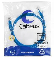Патч-корд U/UTP кат.6 PC-UTP-RJ45-Cat.6-1m-BL 2xRJ45/8p8c неэкранир. PVC 1м син. Cabeus 8677c