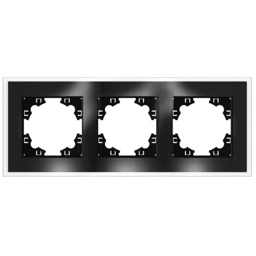 Рамка 3-м Афина стеклянная графит UNIVersal 2256