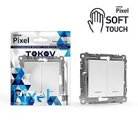 Выключатель 2-кл. СП Pixel 10А IP20 с индикатором механизм айс TOKOV ELECTRIC TKE-PX-V2I-C34