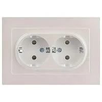 Розетка 2-м СП Accent 6-205-06 16А IP20 250В 2P+E Schuko AL/CU перламутр. Intro Б0063495