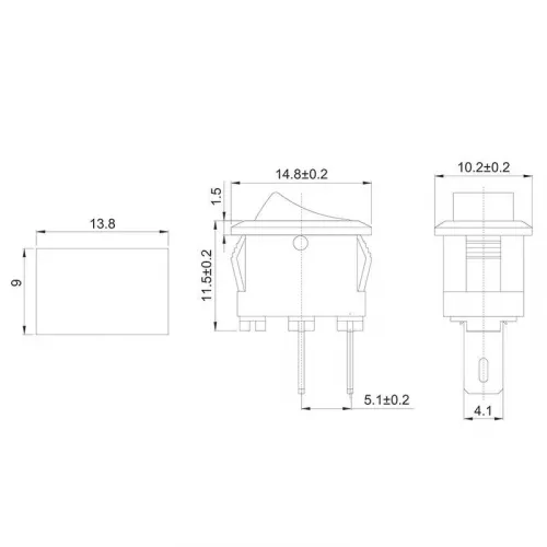 Выключатель клавишный 250В 3А (2с) ON-OFF черн. Micro (RWB-101) Rexant 36-2010 фото 2