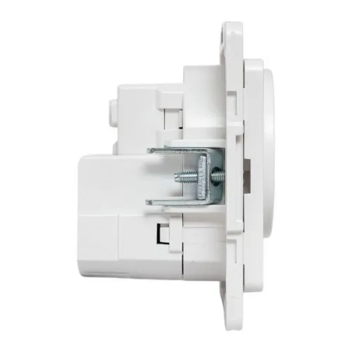 Розетка 1-м СП Стокгольм 16А USB 2A с заземл. защ. шторки винтов. клеммы механизм бел. EKF EYR16-2USB-typeA фото 4