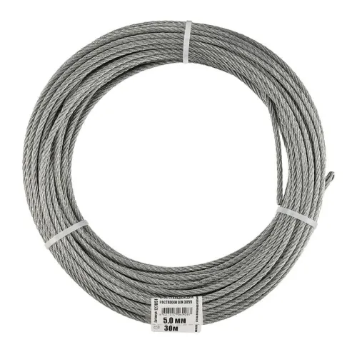 Трос для растяжки 5.0мм DIN 3055 стальной (уп.30м) Tech-Krep/Zitar 127851