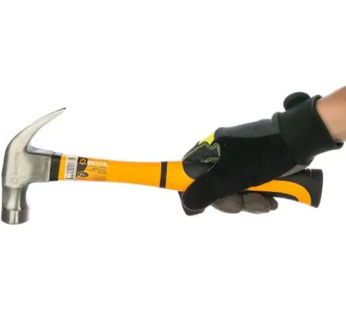 Молоток-гвоздодер 450г фибергласовая двухкомпонентн. ручка с магнитом Вихрь 73/6/8/8 фото 4