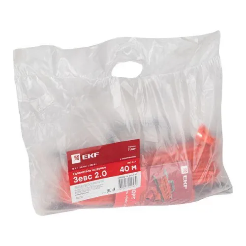 Удлинитель-шнур на рамке 1х40м с заземл. 16 Зевс 2.0 3.5кВт ПВС 3х1 PROxima EKF USRB02-16-310-1-40 фото 4