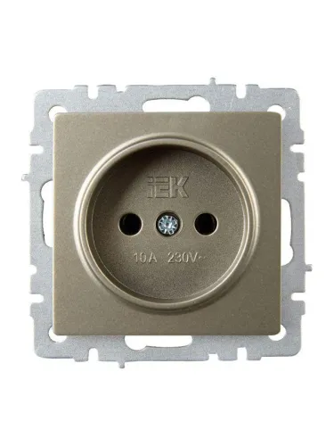 Розетка BRITE РС10-1-0-БрШ 10А без заземл. без защ. шторок механизм шампань IEK BR-R10-10-K37 фото 7
