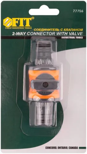 Переходник двухкомпонентный с запорным клапаном FIT 77756 фото 3