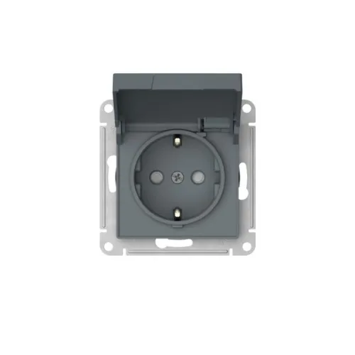 Розетка AtlasDesign 16А IP20 с заземл. защ. шторки с крышкой быстрозажим. клем. механизм грифель SE ATN000746S фото 2