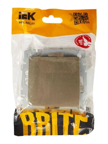 Выключатель проходной 1-кл. СП BRITE ВС10-1-6-БрШ 10А механизм шампань IEK BR-V12-0-10-K37 фото 4