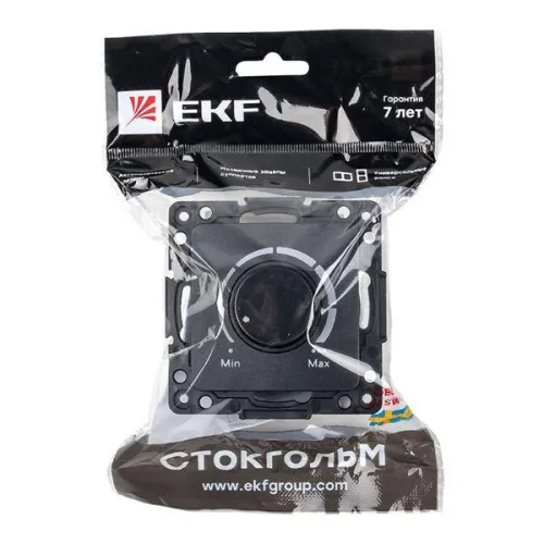 Механизм светорегулятора Стокгольм 600Вт 220В черн. PROxima EKF EZD06-101-10 фото 6