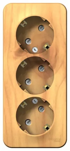 Розетка 3-м ОП Blanca 16А IP20 250В с заземл. защ. шторки с изолир. пластиной ясень SE BLNRA011315 фото 5