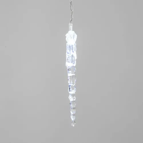 Гирлянда светодиодная "Айсикл" (бахрома) "Сосульки" 1.5х0.25м 10LED бел. 0.51Вт IP20 провод прозр. Neon-Night 303-068 фото 2