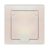 Розетка 1-м СП Афина 16А IP20 с заземл. с крышкой в сборе жемчуж. Universal A0029-OBr