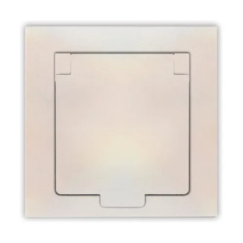 Розетка 1-м СП Афина 16А IP20 с заземл. с крышкой в сборе жемчуж. Universal A0029-OBr