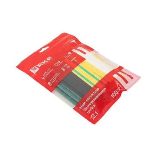 Набор трубок термоусадочных ТУТ нг тонкостен. 16/8 (7 цветов по 3шт 100мм) EKF tut-n-16 фото 2