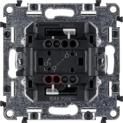 Выключатель 1-кл. СП Valena Allure 10А IP20 250В 10AX с лицев. панелью безвинтов. зажимы механизм антрацит Leg 752911 фото 2