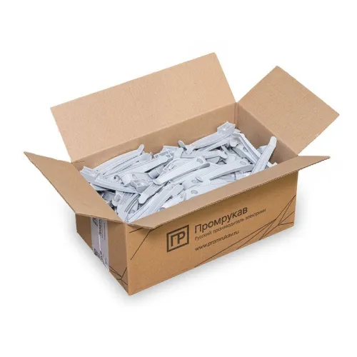 Держатель круглого кабеля односторонний для прямого монтажа на 8 мест в гофроящике сер. (уп.200шт) Промрукав PR13.0490 фото 2