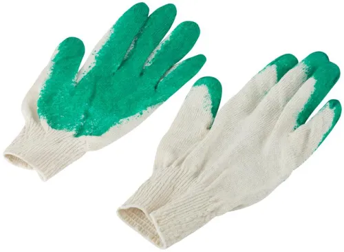 Перчатки вязаные с резиновой заливкой наладонника х/б 12470 фото 2