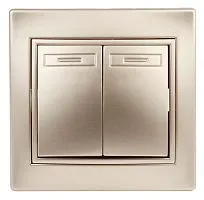 Переключатель 2-кл. СП Plano 1-107-04 10А 250В IP20 шампань Intro Б0053808