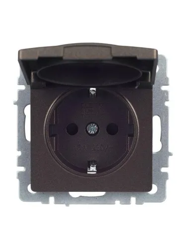 Розетка BRITE РСбш10-3-БрТБ 16А IP20 с заземл. защ. шторки с крышкой механизм бронза IEK BR-R16-16-K45 фото 10